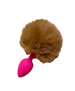 Силиконовая пробка с коричневый хвостиком зайки S 