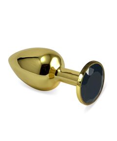 Анальная страза золото метал черная страза 9см/4,2см 