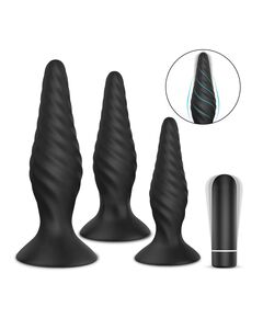 Набор анальных пробок с вибратором Creams 