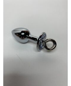 Анальная пробка капля с белым кристаллом, S 