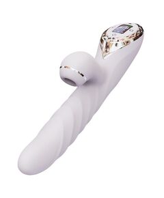 Вибромассажер рельефный со стимулятором клитора, вращением и поступательными движениями "A-King Max" 