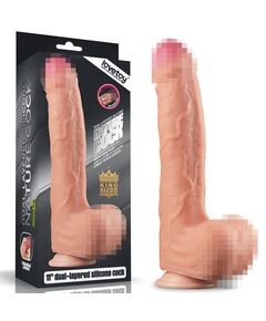 Ультра-реалистичный фаллоимитатор Dual Layered Platinum Silicone Cock 22,5 см 