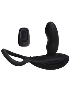 Массажер простаты с эрекционным кольцом, вибрацией и пультом д\у Levett "Maud" 