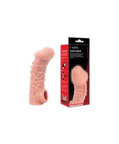 Насадка на фаллос с имитацией пирсинга и отверстием для мошонки COCK SLEEVE CS.007 Medium 
