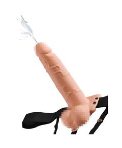 Полый страпон эякулир. Fetish Fantasy 7.5" Hollow Squirting Strap-On with Balls Flesh 