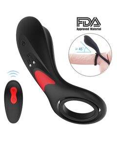 Эрекционное кольцо с вибрацией, подхватом под мошонку и пультом д\у "Rings-RCT" 