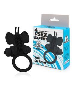 КОЛЬЦО ЭРЕКЦИОННОЕ С ВИБРАЦИЕЙ D 30 мм, цвет чёрный 