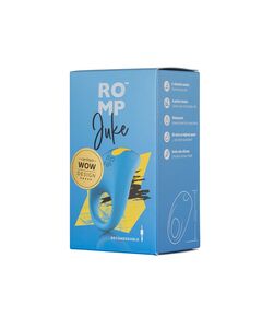 Эрекционное кольцо Romp Juke с вибрацией, синее 