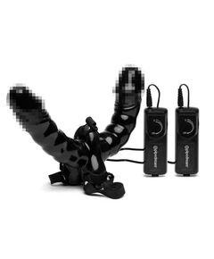 Двойной страпон с вибрацией Vibrating Double Delight Strap-On 