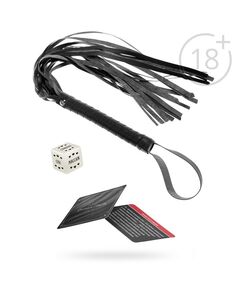 Плётка и кубик в наборе для двоих «50 оттенков страсти», 3 в 1 