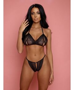 Комплект эротического белья черный S\L 