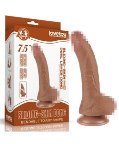 Фаллоимитатор "7,5 Dong Brown" с подвижной кожей, 19,5 см 