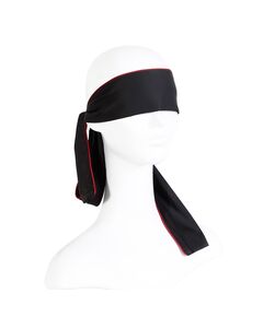 Повязка на глаза черная с красной строчкой 