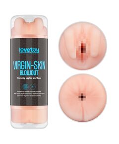 Мастурбатор в тубе, вагина-анус 22,3 см "Virgin-skin Blowout" 