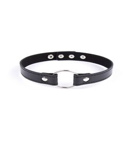 Чокер с кольцом, черный 