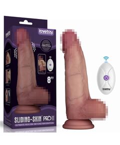 Вибратор с подвижной кожей из двухслойного силикона с пультом Д/У "8 Skin Pro II", 20 см 