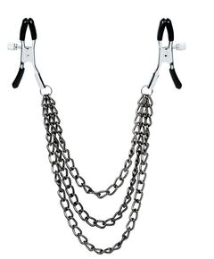 Зажимы на соски с тройной цепочкой 