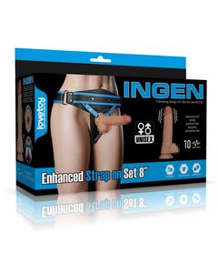 Страпон с поясом и вибратором, 20,3 см, размер XS/M 