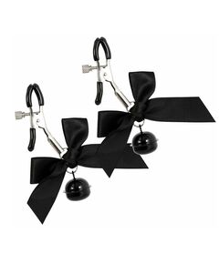 Зажимы на соски с колокольчиками и бантом 