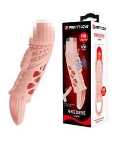 Насадка удлиняющая с подхватом под мошонку и вибрацией "Cecelia", 18,5 см 