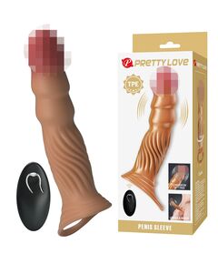 Насадка удлиняющая с подхватом под мошонку "Leslie", коричневая, 21 см 