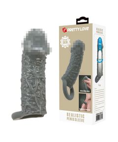 Насадка на член увеличивающая, с крупными точками "Chelsea", серая 