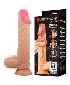 Фаллоимитатор с подвижной кожей и каркасом "Orton" 24 см 