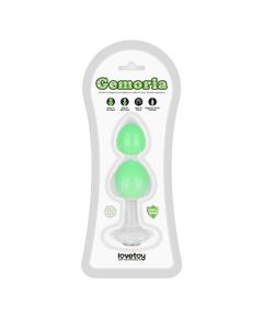 Силиконовая анальная пробка "Gemoria" (светится в темноте), зеленая 