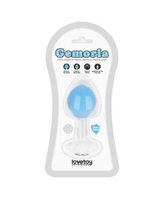 Силиконовая анальная пробка Gemoria (светится в темноте), голубая 