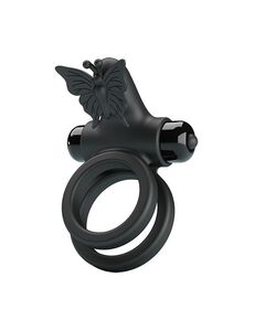 Черное эрекционное виброкольцо "Passionate Ring IX" 