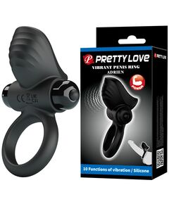 Эрекционное кольцо с вибрацией и стимуляцией клитора "Adrien" 