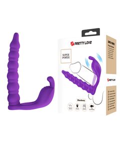 Насадка для двойного проникновения с вибрацией и стимуляцией клитора "Blackney", 19 см 