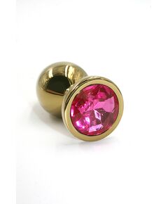 Анальная пробка с розовым кристаллом, S 