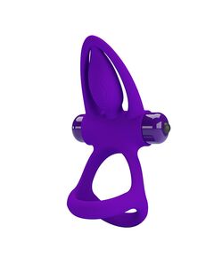 Эрекционное кольцо с вибрацией и стимуляцией клитора, фиолетовый 