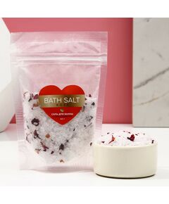 Cоль для ванны с лепестками роз Bath salt, 150 г, ЧИСТОЕ СЧАСТЬЕ 