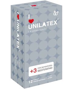 Презервативы Unilatex "Dotted" 12+3 шт 