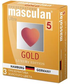 Презервативы утонченные золотого цвета Masculan 5 Ultra, 3 шт 