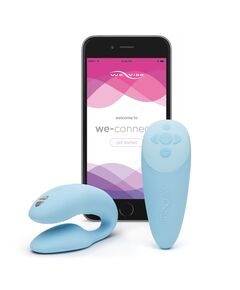 Сенсорный вибромассажер для пар We-Vibe Chorus Aqua, Расцветка: Голубой 