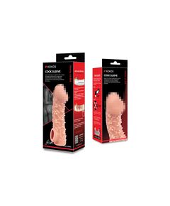 Насадка на фаллос с узором из мелких шариков и отверстием для мошонки COCK SLEEVE CS.009 Large	 