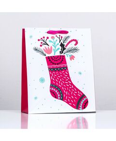 Пакет ламинированный "Подарочный носочек" 26 x 32 x 12 