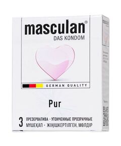 Утонченные прозрачные презервативы «Masculan Pur № 3», упаковка 3 шт, Masculan PUR № 3 