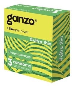 Презервативы супертонкие Ganzo Ultra Thin, 3 шт 