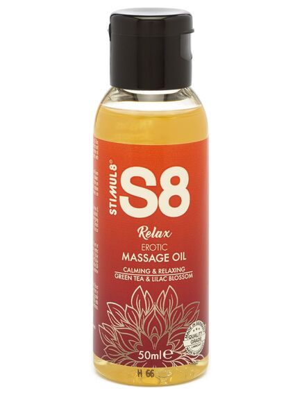 Массажное масло S8 Massage Oil Relax с ароматом зеленого чая и сирени - 50 мл 