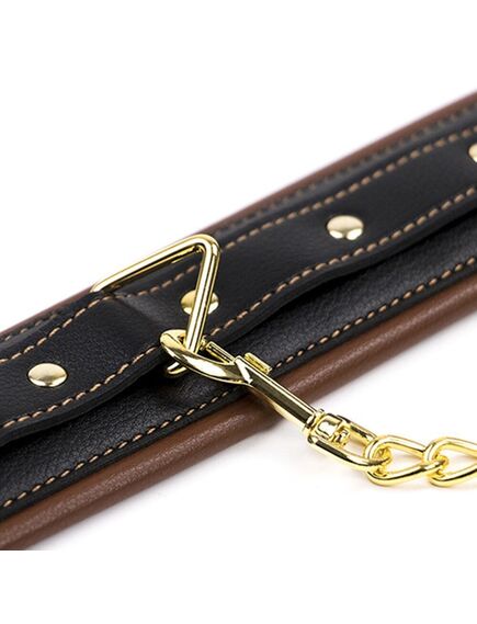 Ошейник из искусственной кожи с позолоченной цепочкой , изображение 2