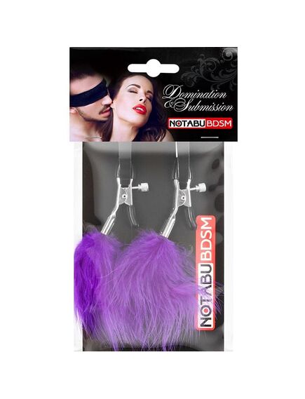 Зажимы на соски с  фиолетовый пушком , изображение 2
