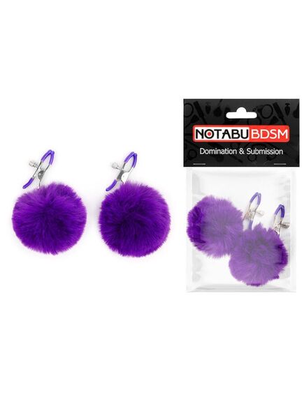 Зажимы для сосков с фиолетовым пушком 