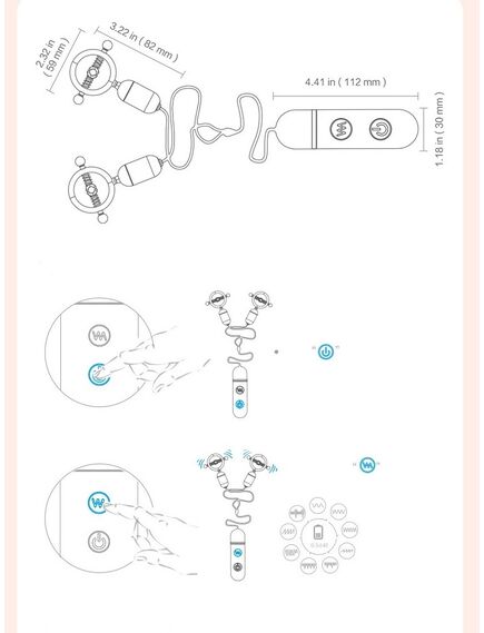 Зажимы для сосков с вибрацией FORBIDDEN LOCK , изображение 9