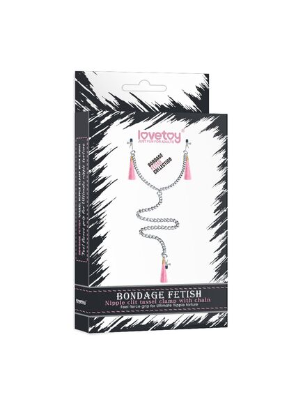 Зажимы на соски и клитор с розовыми кисточками , изображение 2