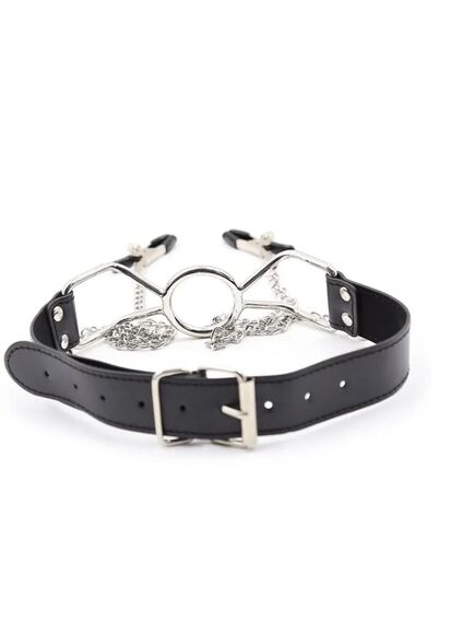 Кляп-кольцо с зажимами на соски , изображение 2