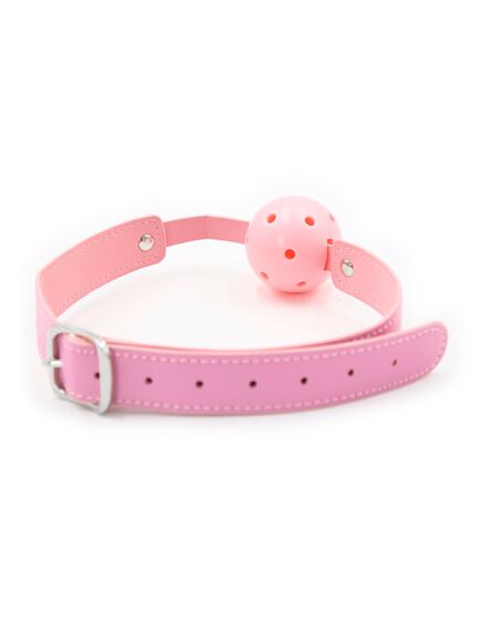 Кляп шар с отверстиями для дыхания розовый , изображение 2